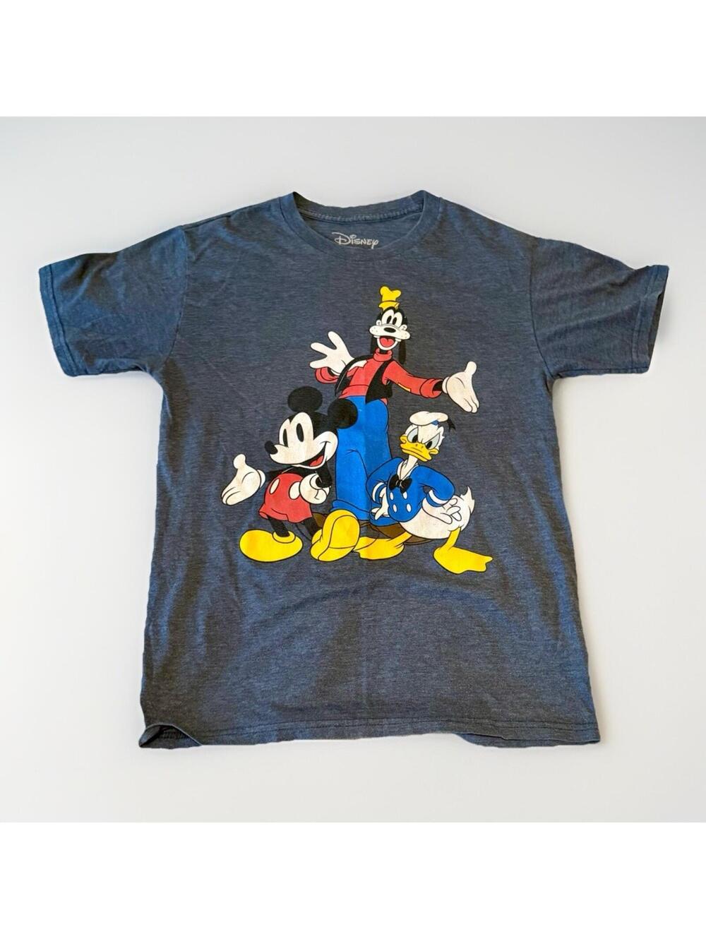 Disney Short Sleeve Tshirt‎ Mickey, Donald, & Goofy Graphic Navy Blue Size Small